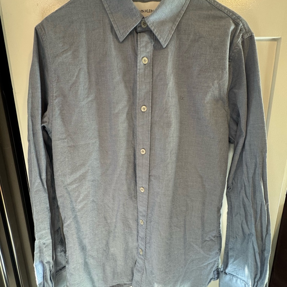 Calvin Klein Jeans Casual Gray Button-Down Shirt